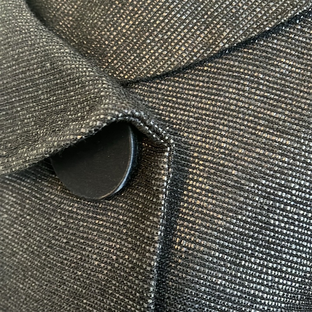 Ellen Tracy Blue Sheen Blazer w/shoulder pads,oversized Button & pockets Size 12 - Picture 6 of 14